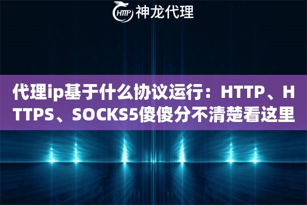 代理ip基于什么协议运行：HTTP、HTTPS、SOCKS5傻傻分不清楚看这里