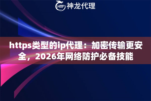 https类型的ip代理：加密传输更安全，2026年网络防护必备技能