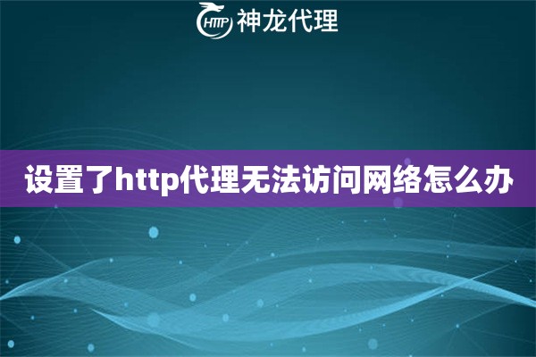 设置了http代理无法访问网络怎么办