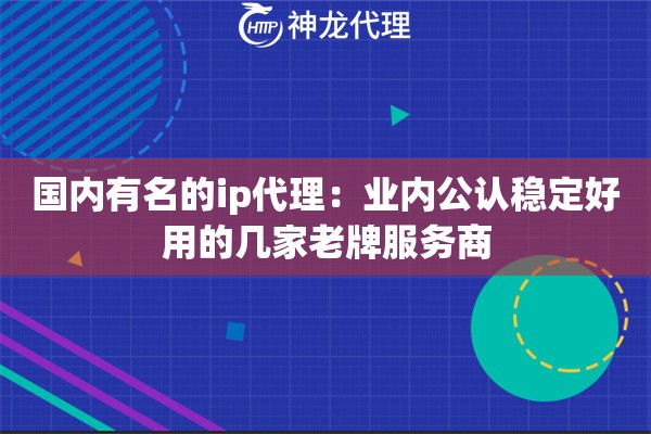 国内有名的ip代理:业内公认稳定好用的几家老牌服务商 国内有名的ip代理:业内公认稳定好用的几家老牌服务商