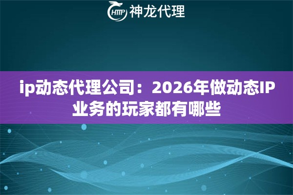 ip动态代理公司：2026年做动态IP业务的玩家都有哪些
