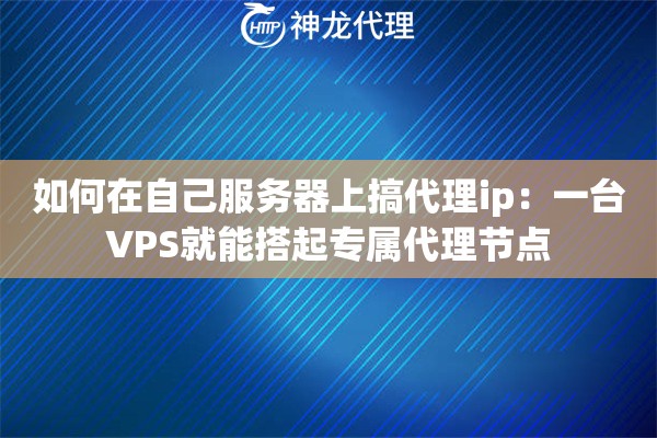 如何在自己服务器上搞代理ip：一台VPS就能搭起专属代理节点