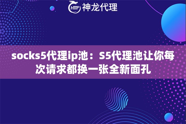 socks5代理ip池：S5代理池让你每次请求都换一张全新面孔