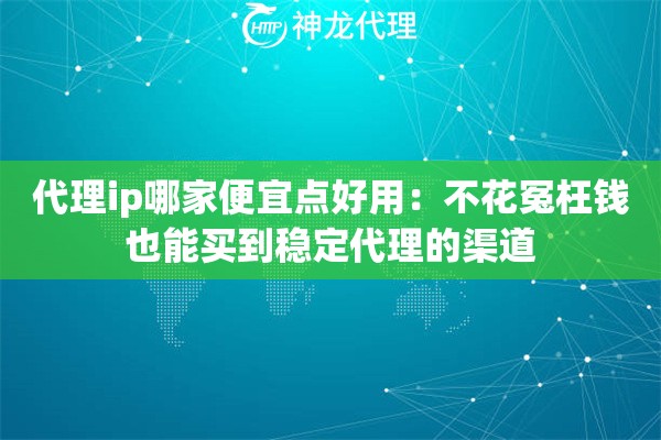 代理ip哪家便宜点好用：不花冤枉钱也能买到稳定代理的渠道