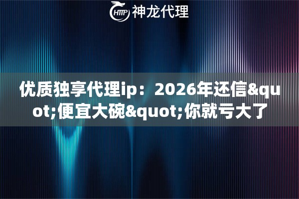 优质独享代理ip：2026年还信"便宜大碗"你就亏大了