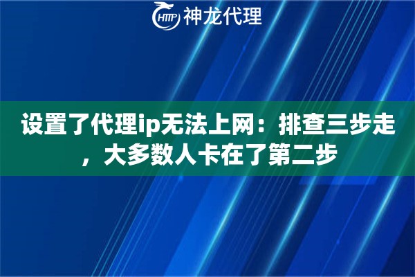 设置了代理ip无法上网：排查三步走，大多数人卡在了第二步