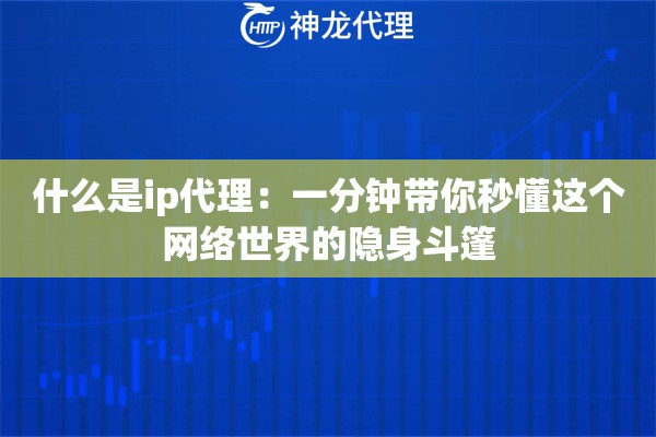 什么是ip代理:一分钟带你秒懂这个网络世界的隐身斗篷 什么是ip代理:一分钟带你秒懂这个网络世界的隐身斗篷
