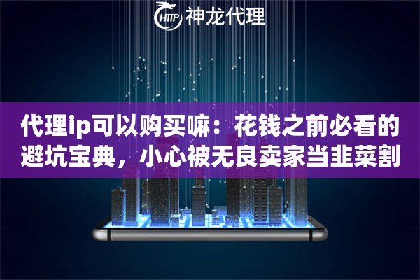 代理ip可以购买嘛：花钱之前必看的避坑宝典，小心被无良卖家当韭菜割