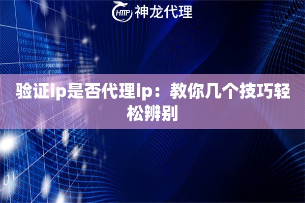 验证ip是否代理ip：教你几个技巧轻松辨别