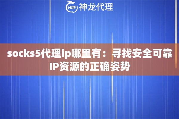 socks5代理ip哪里有：寻找安全可靠IP资源的正确姿势