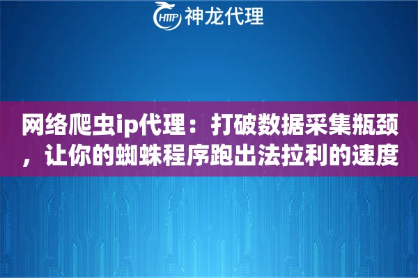 网络爬虫ip代理:打破数据采集瓶颈,让你的蜘蛛程序跑出法拉利的速度 网络爬虫ip代理:打破数据采集瓶颈,让你的蜘蛛程序跑出法拉利的速度