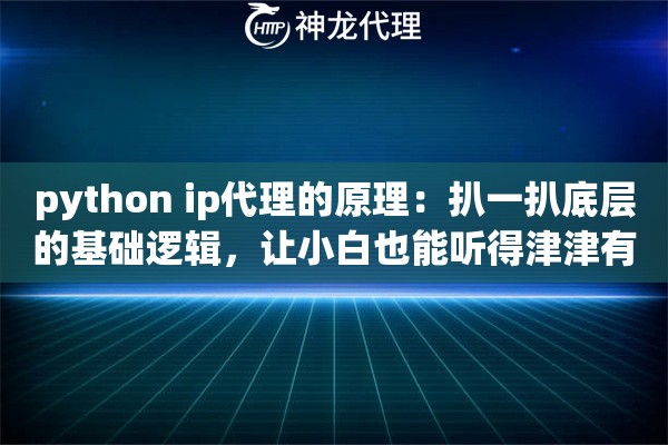 python ip代理的原理：扒一扒底层的基础逻辑，让小白也能听得津津有味