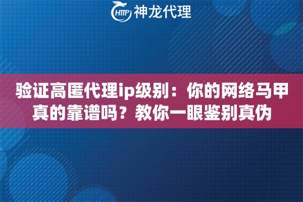 验证高匿代理ip级别：你的网络马甲真的靠谱吗？教你一眼鉴别真伪