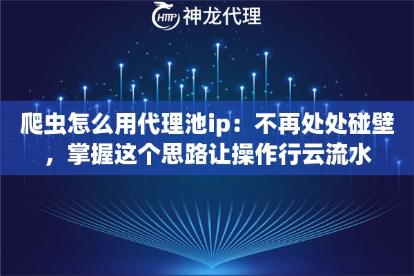 爬虫怎么用代理池ip：不再处处碰壁，掌握这个思路让操作行云流水