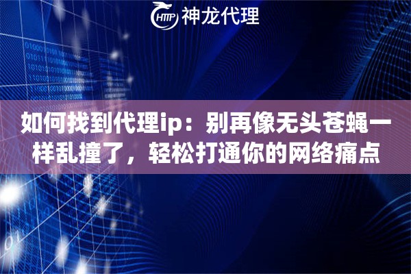 如何找到代理ip：别再像无头苍蝇一样乱撞了，轻松打通你的网络痛点