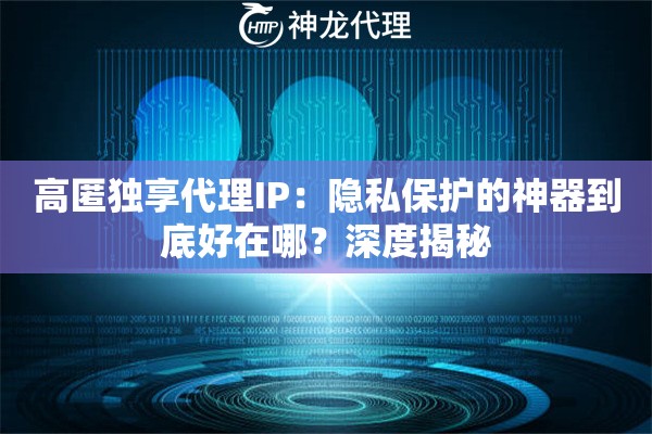 高匿独享代理IP：隐私保护的神器到底好在哪？深度揭秘