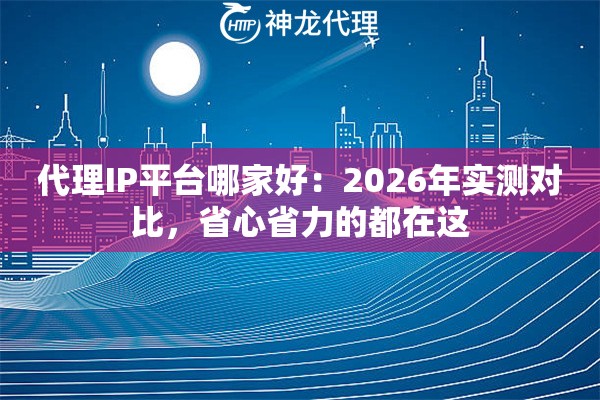 代理IP平台哪家好：2026年实测对比，省心省力的都在这