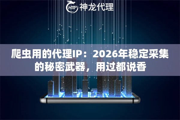 爬虫用的代理IP：2026年稳定采集的秘密武器，用过都说香