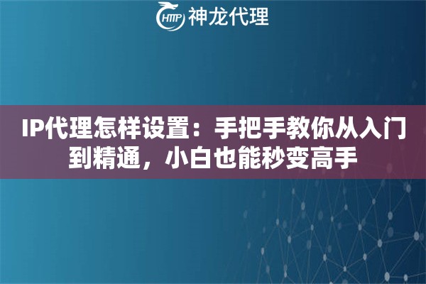 IP代理怎样设置：手把手教你从入门到精通，小白也能秒变高手