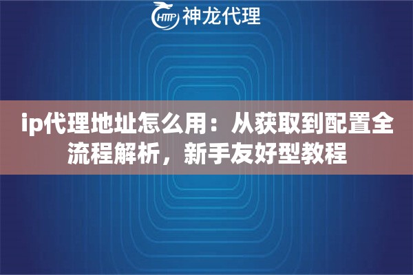 ip代理地址怎么用：从获取到配置全流程解析，新手友好型教程