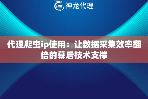 代理爬虫ip使用：让数据采集效率翻倍的幕后技术支撑