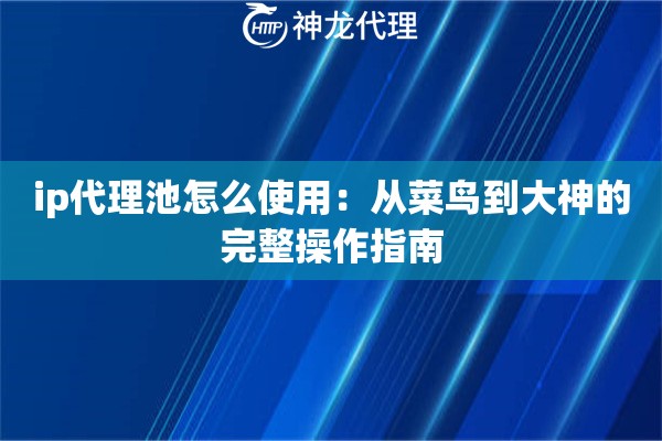 ip代理池怎么使用：从菜鸟到大神的完整操作指南