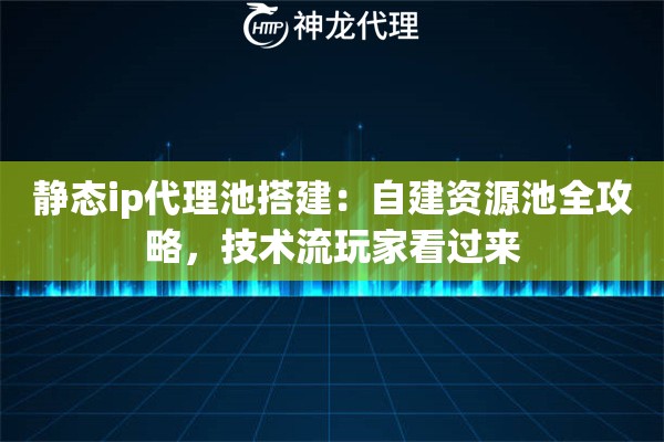 静态ip代理池搭建：自建资源池全攻略，技术流玩家看过来