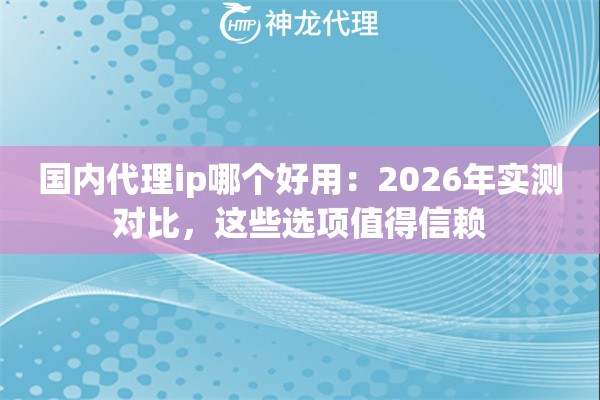 国内代理ip哪个好用：2026年实测对比，这些选项值得信赖