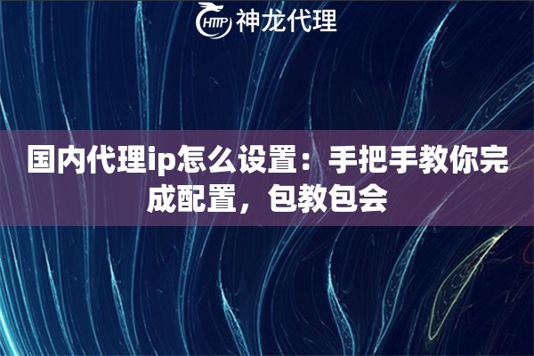国内代理ip怎么设置：手把手教你完成配置，包教包会