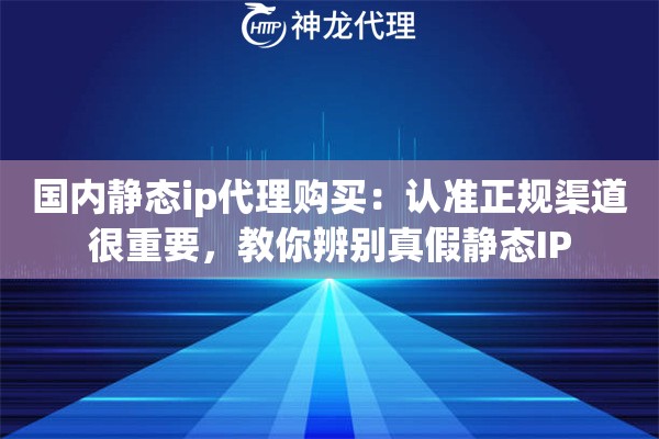 国内静态ip代理购买：认准正规渠道很重要，教你辨别真假静态IP