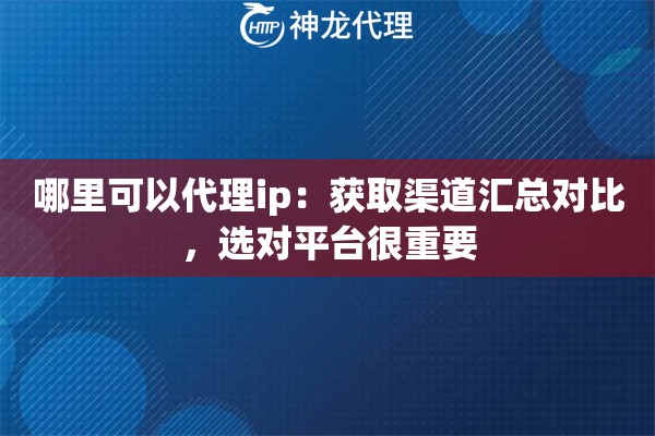 哪里可以代理ip：获取渠道汇总对比，选对平台很重要