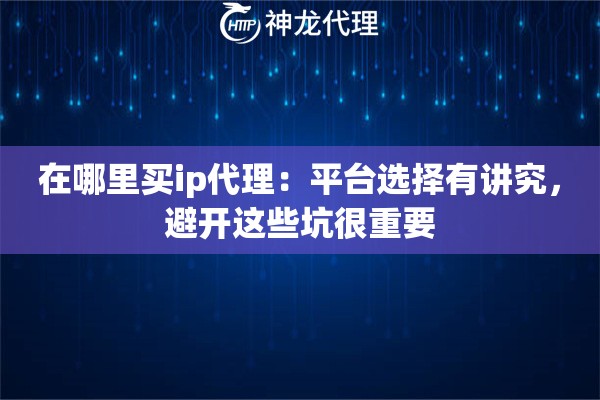 在哪里买ip代理：平台选择有讲究，避开这些坑很重要