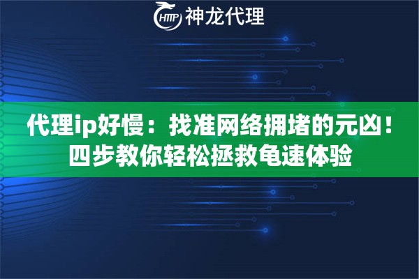 代理ip好慢：找准网络拥堵的元凶！四步教你轻松拯救龟速体验