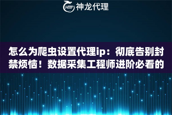 怎么为爬虫设置代理ip：彻底告别封禁烦恼！数据采集工程师进阶必看的实战小招