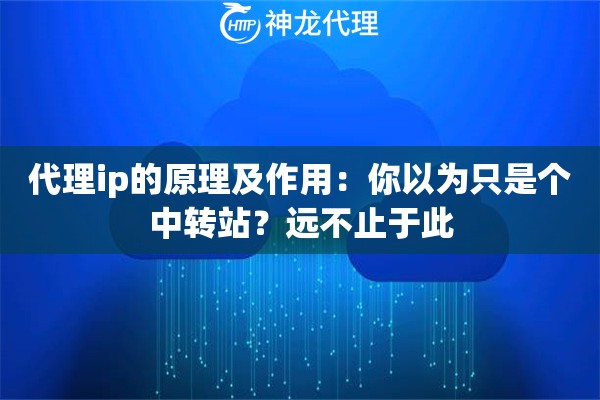 代理ip的原理及作用：你以为只是个中转站？远不止于此
