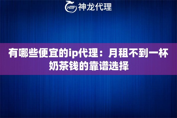 有哪些便宜的ip代理:月租不到一杯奶茶钱的靠谱选择 有哪些便宜的ip代理:月租不到一杯奶茶钱的靠谱选择