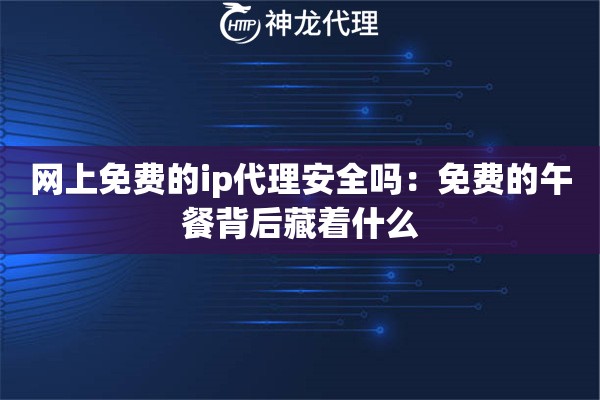 网上免费的ip代理安全吗：免费的午餐背后藏着什么