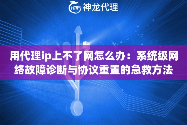 用代理ip上不了网怎么办：系统级网络故障诊断与协议重置的急救方法