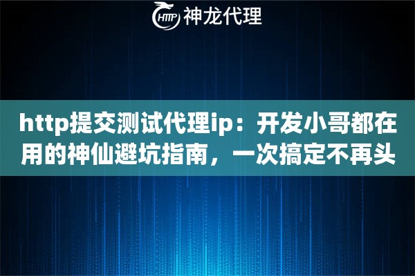 http提交测试代理ip：开发小哥都在用的神仙避坑指南，一次搞定不再头疼