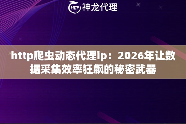 http爬虫动态代理ip：2026年让数据采集效率狂飙的秘密武器