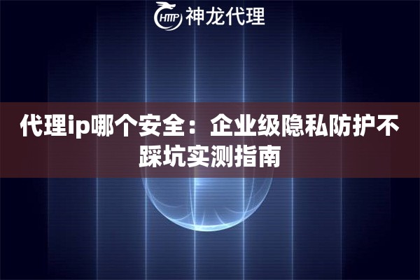 代理ip哪个安全：企业级隐私防护不踩坑实测指南