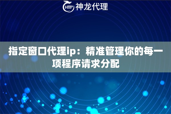 指定窗口代理ip：精准管理你的每一项程序请求分配