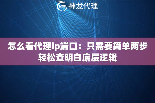 怎么看代理ip端口：只需要简单两步轻松查明白底层逻辑