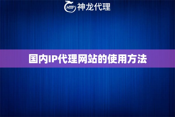 国内IP代理网站的使用方法