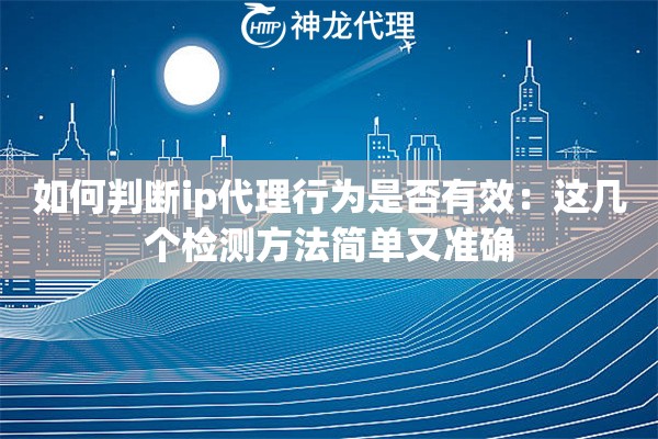 如何判断ip代理行为是否有效：这几个检测方法简单又准确