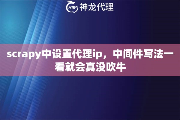 scrapy中设置代理ip，中间件写法一看就会真没吹牛