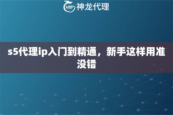 s5代理ip入门到精通，新手这样用准没错