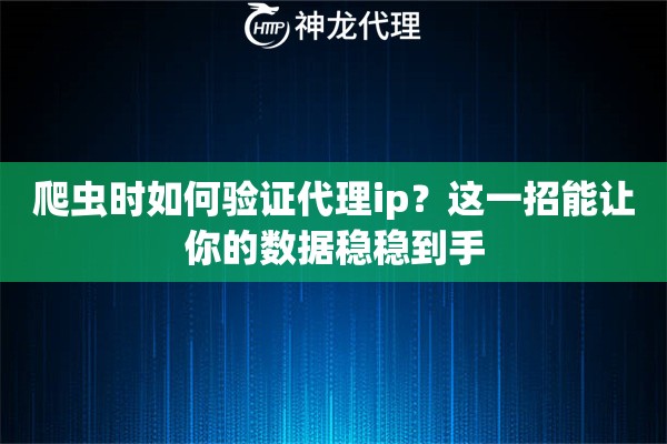 爬虫时如何验证代理ip？这一招能让你的数据稳稳到手