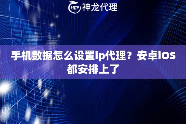 手机数据怎么设置ip代理?安卓iOS都安排上了 手机数据怎么设置ip代理?安卓iOS都安排上了