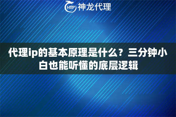 代理ip的基本原理是什么？三分钟小白也能听懂的底层逻辑